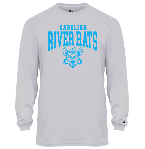 Carolina River Rats Distressed Arch - Performance Long Sleeve Tee