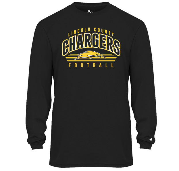 Lincoln Chargers Arch - Performance Long Sleeve Tee