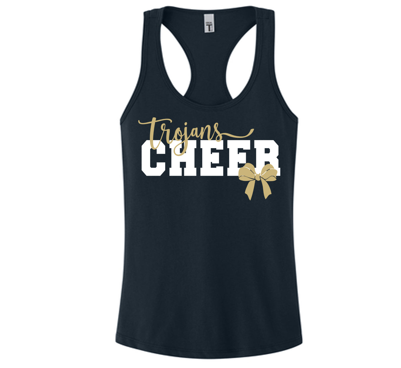Trojans Cheer Bow - Racerback Tank Top