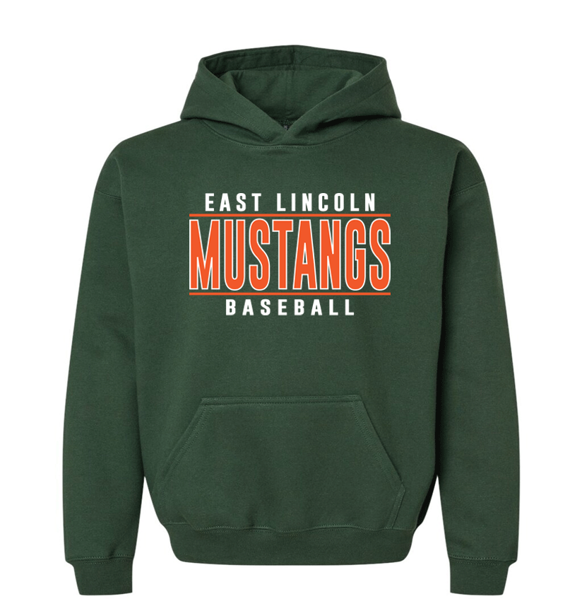 East Lincoln Baseball Lines O - Heavyweight Hoodie