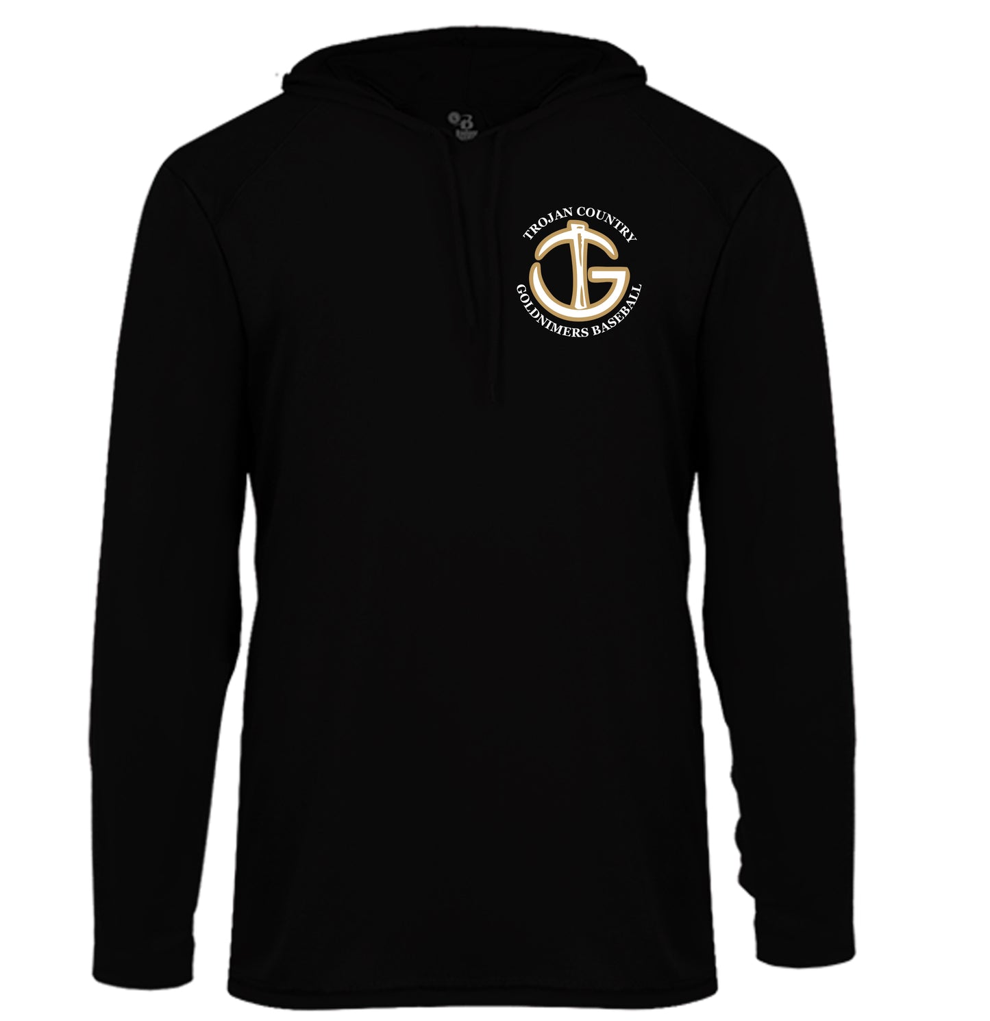 Goldminers Logo - Performance Hooded Long Sleeve Tee