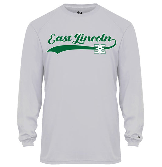 East Lincoln 33 Cursive - YOUTH Performance Long Sleeve Tee