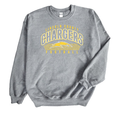Lincoln Chargers Arch - PERSONALIZED Crewneck Sweatshirt