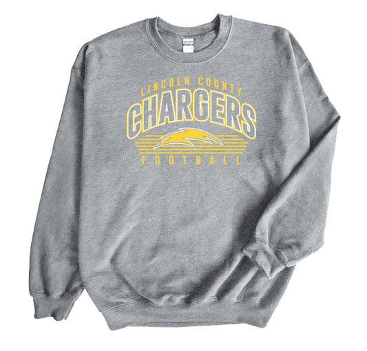 Lincoln Chargers Arch - PERSONALIZED Crewneck Sweatshirt