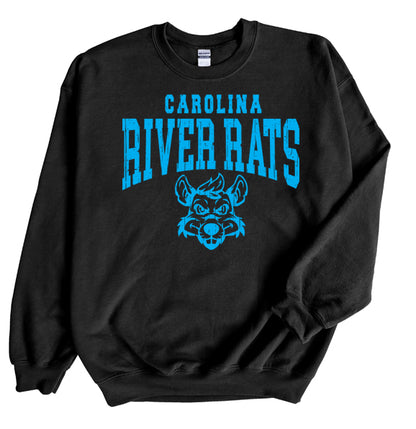 Carolina River Rats Distressed Arch - YOUTH Crewneck Sweatshirt