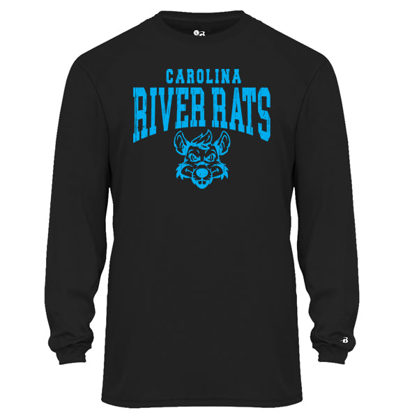 Carolina River Rats Distressed Arch - Performance Long Sleeve Tee