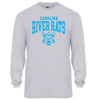 Carolina River Rats Distressed Arch - Performance Long Sleeve Tee