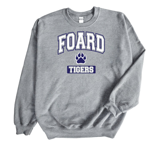 Foard Tigers Navy Arch - Crewneck Sweatshirt
