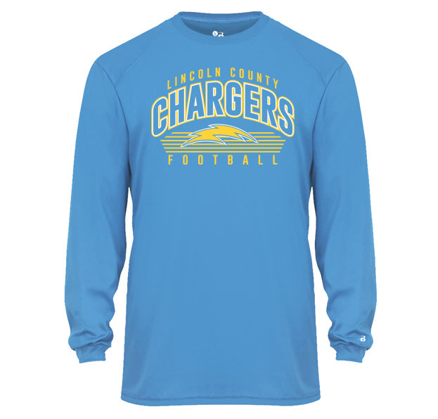 Lincoln Chargers Arch - Performance Long Sleeve Tee