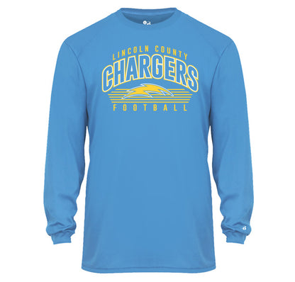 Lincoln Chargers Arch - Performance Long Sleeve Tee