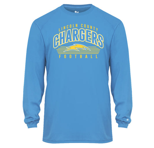 Lincoln Chargers Arch - Performance Long Sleeve Tee