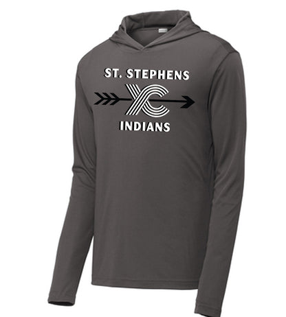 St. Stephens Cross Country - Hooded Performance Long Sleeve Tee