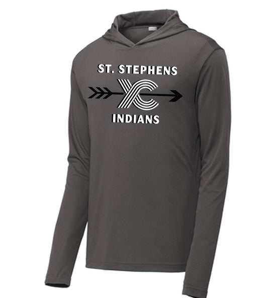 St. Stephens Cross Country - Hooded Performance Long Sleeve Tee