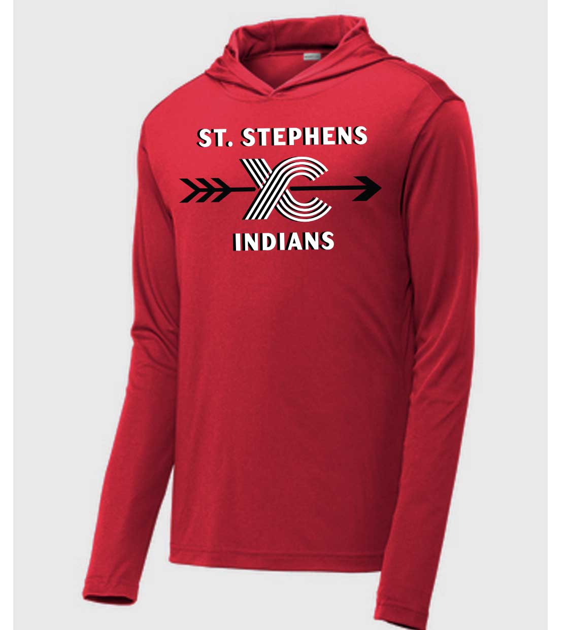 St. Stephens Cross Country - Hooded Performance Long Sleeve Tee
