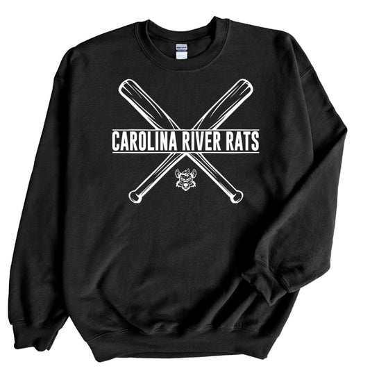 Carolina River Rats Bats - PERSONALIZED Crewneck Sweatshirt