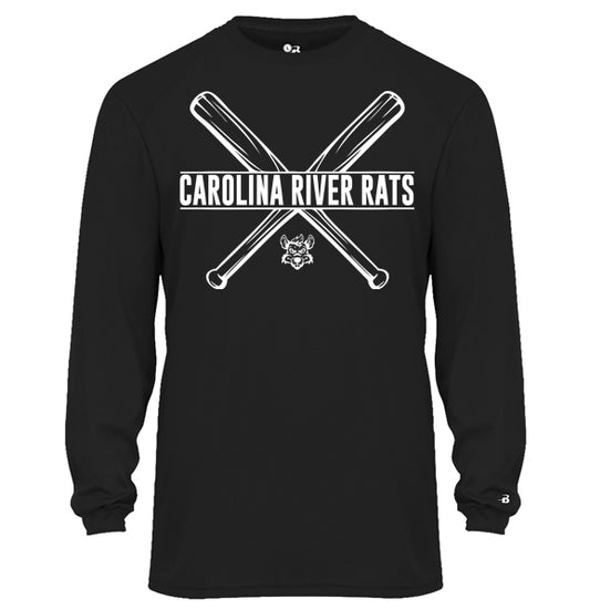 Carolina River Rats Bats - YOUTH Performance Long Sleeve Tee