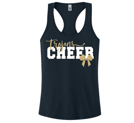 Trojans Cheer Bow - Racerback Tank Top