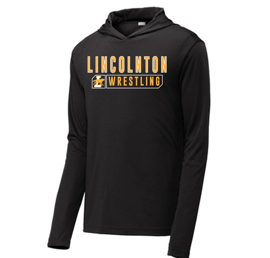 Lincolnton Wrestling - Performance Long Sleeve Hooded Tee