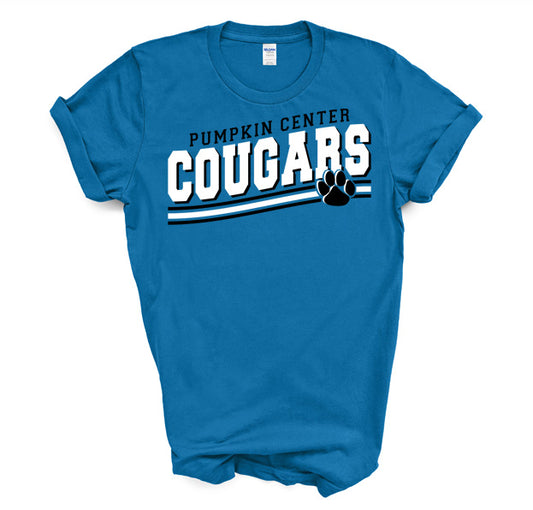 Pumpkin Center Cougars Lines - Short Sleeve Tee
