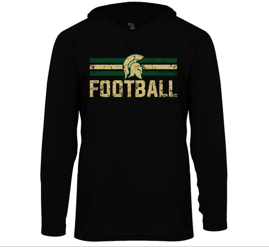 Bandys Trojan Football - YOUTH Performance Long Sleeve Hooded Tee
