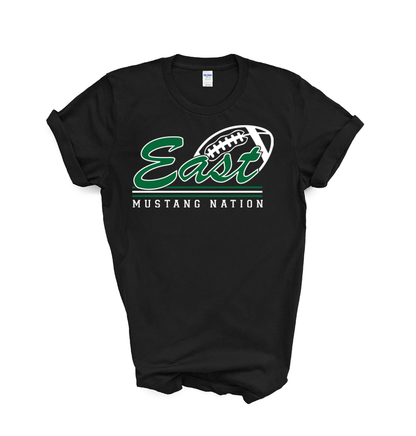 East Lincoln Football Cursive - Short Sleeve Tee
