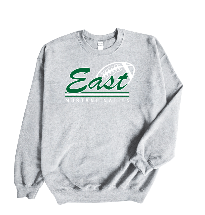East Lincoln Football Cursive - Crewneck Sweatshirt