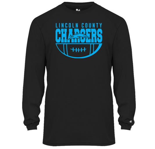 Lincoln Chargers Football - Performance Long Sleeve Tee
