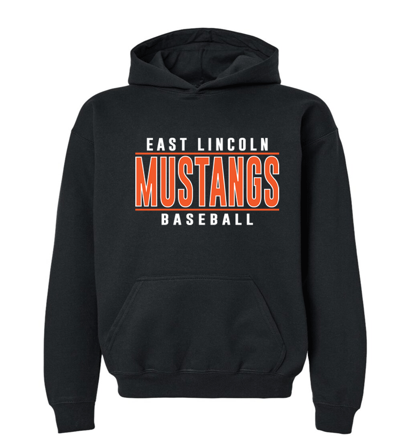 East Lincoln Baseball Lines O - Heavyweight Hoodie