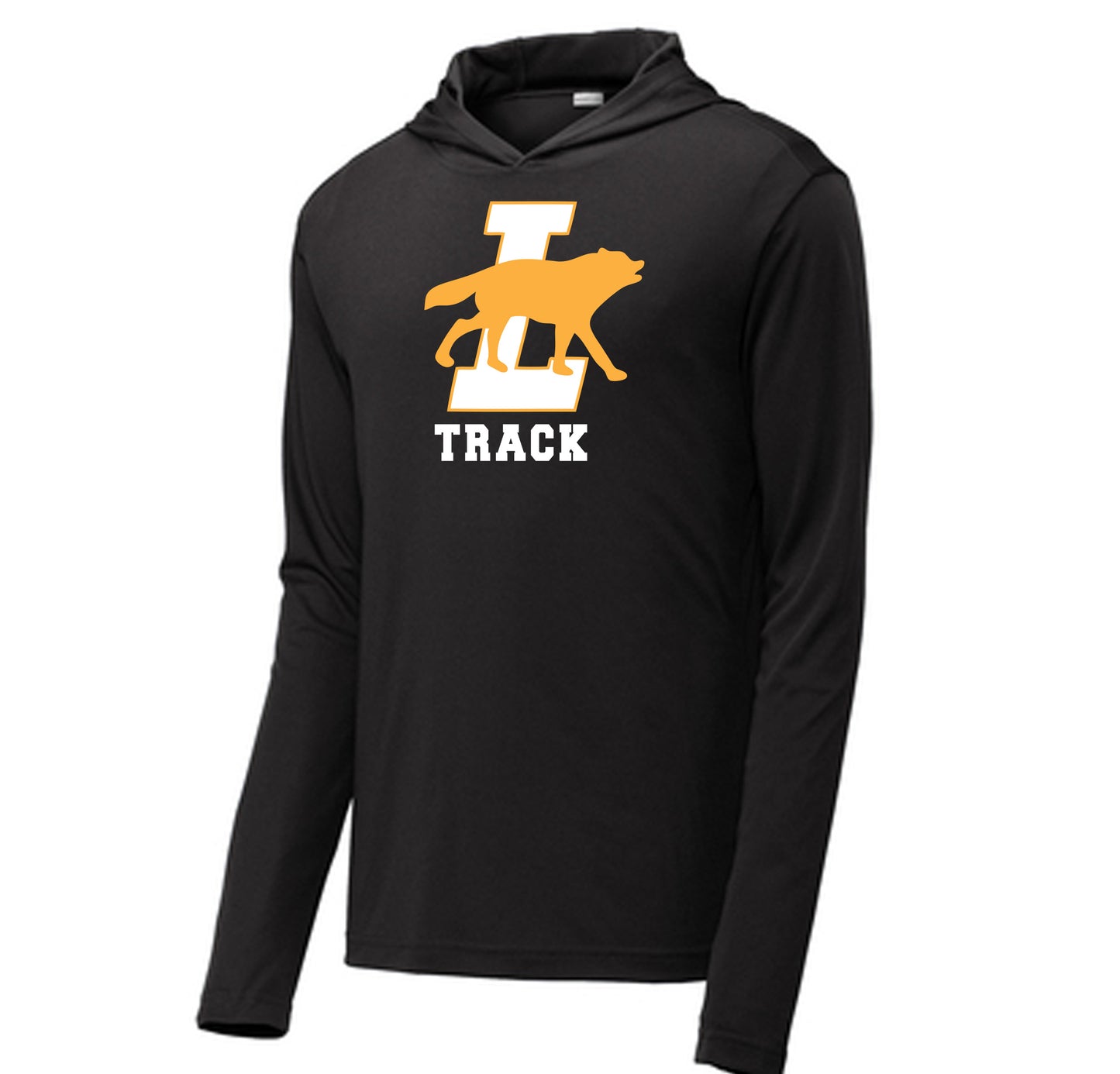 Lincolnton Track Logo - Performance Long Sleeve Hooded Tee