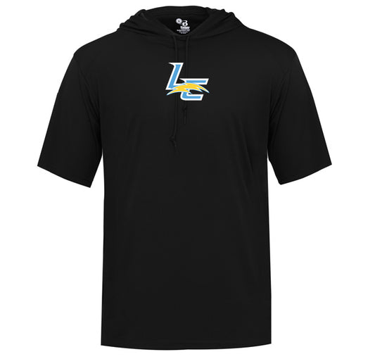 Lincoln Chargers Logo - Performance Short Sleeve Hooded Tee