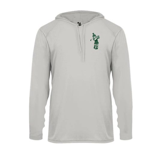 Trojan Golfer Logo - Performance Long Sleeve Hooded Tee