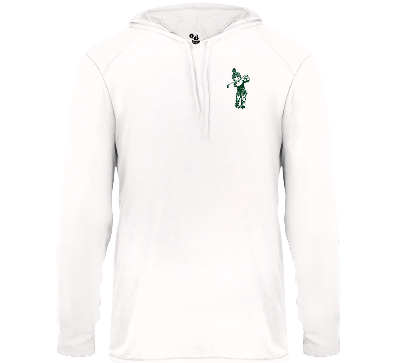Trojan Golfer Logo - Performance Long Sleeve Hooded Tee