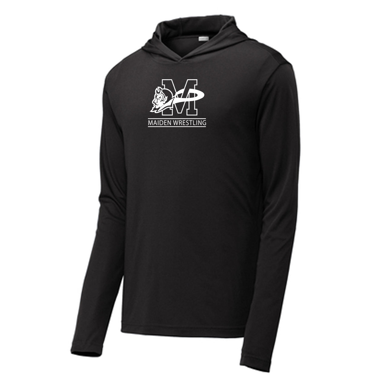 Maiden Wrestling - Performance Hooded Long Sleeve Tee