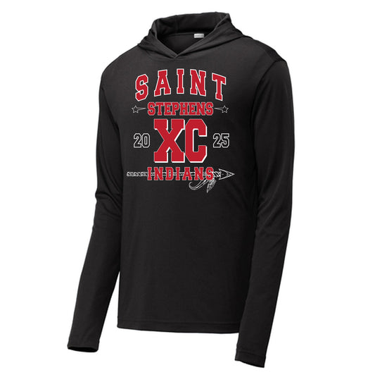 St. Stephens Cross Country Team - Hooded Performance Long Sleeve Tee